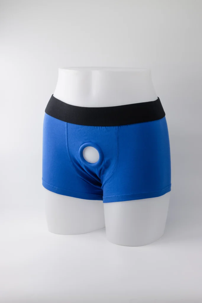 Boxer-pour-rapports-sexuels-bleu-vu-de-profils
