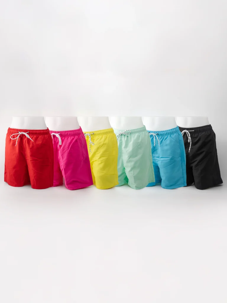 Short-de-bain-rouge-rose-jaune-vert-bleu-noir